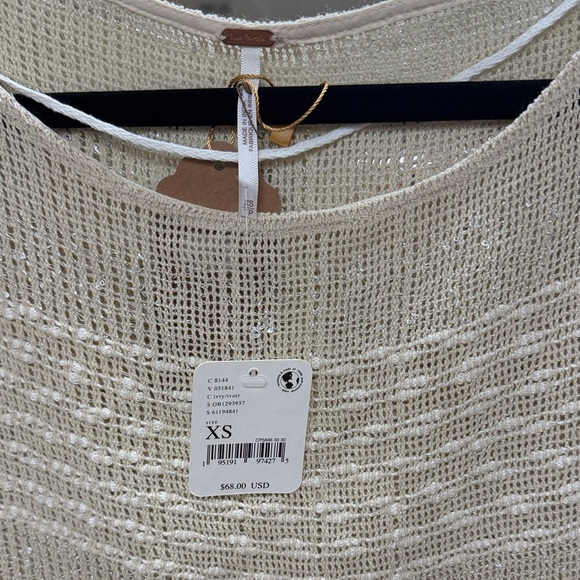 Free People Cream Open-Knit Lightweight Sweater - Picture 2 of 3